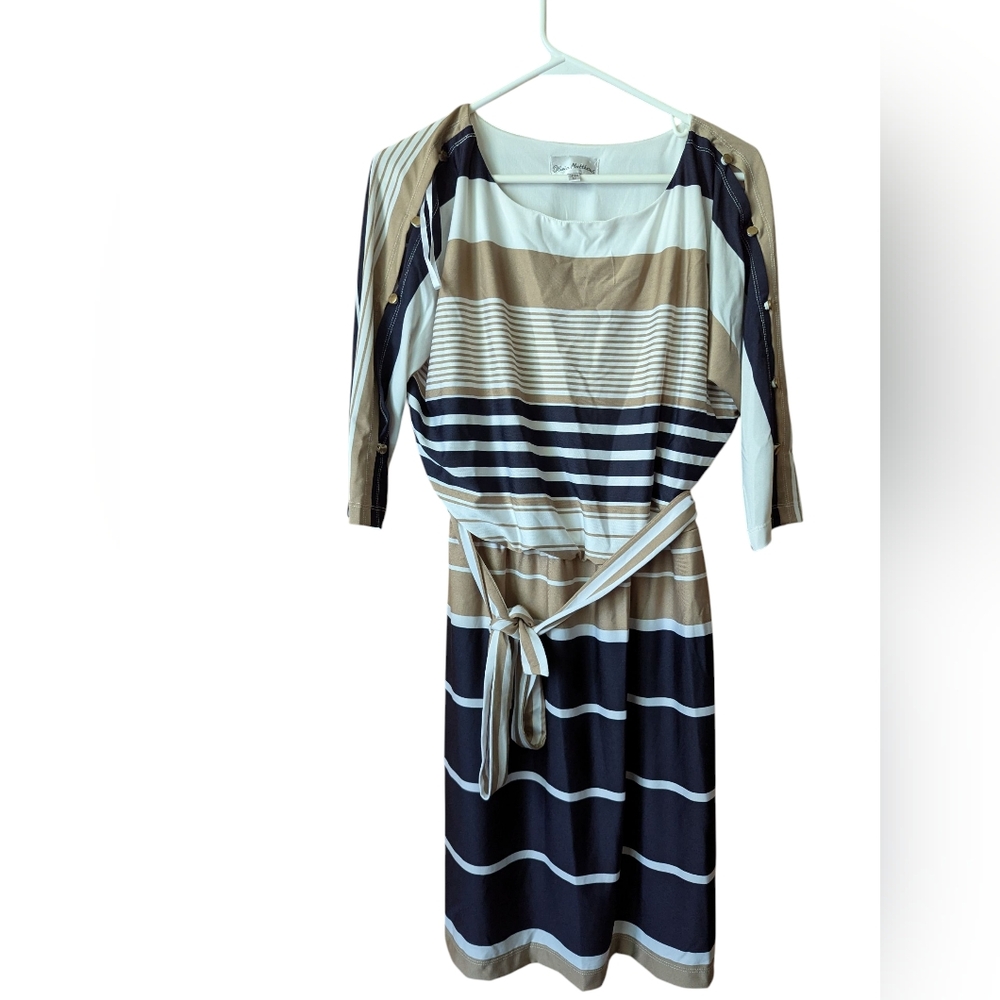 Olivia Matthews Brown and Black Striped Dress